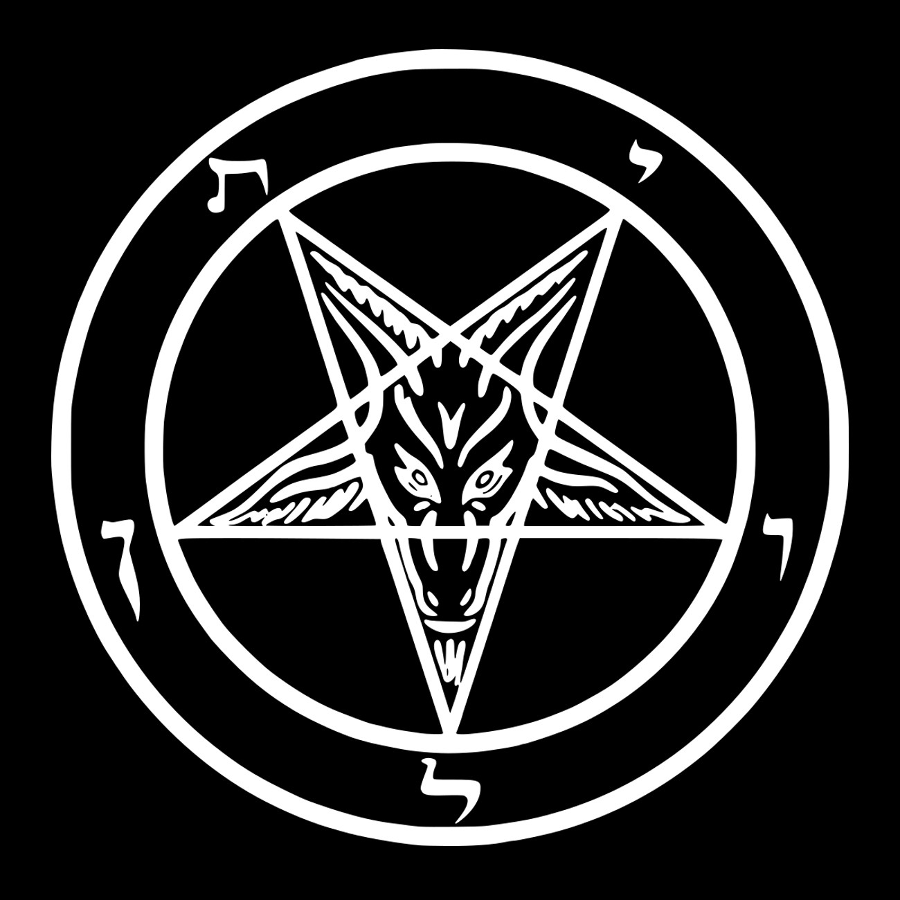 Pentagram Die Cut Vinyl Sticker – Occult Baphomet Car Decal Satanic Satan Skull