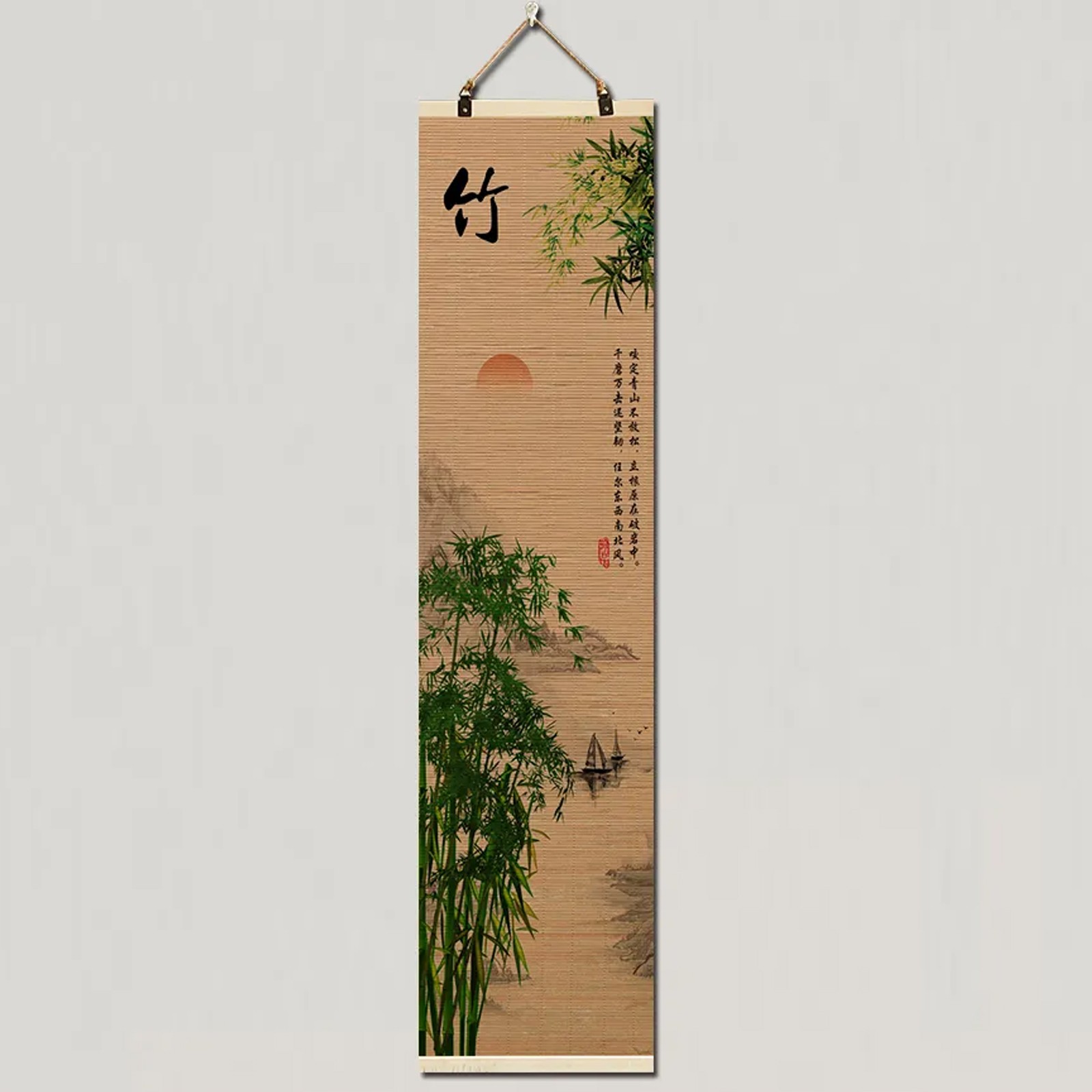 Chinese Traditional Bamboo Scroll Wall Art Orient Home Decor & Cultural Gift