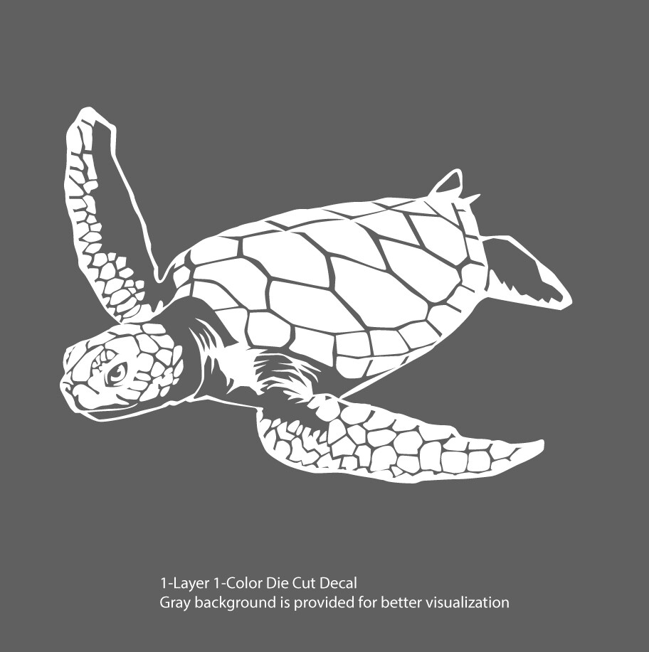 Sea life – Galapagos Ocean Turtle 1 Outdoor Window Decal Vinyl Sticker 6Yrs Film