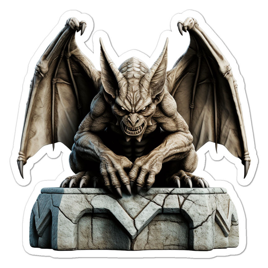 Evil Gargoyle Monster, Vinyl Decal Sticker, Indoor Outdoor, 3 Sizes, #11047
