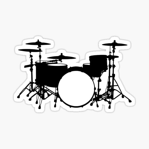 Drummer Drum Set Sketch Musical Instruments Percussion Vinyl Decal Sticker