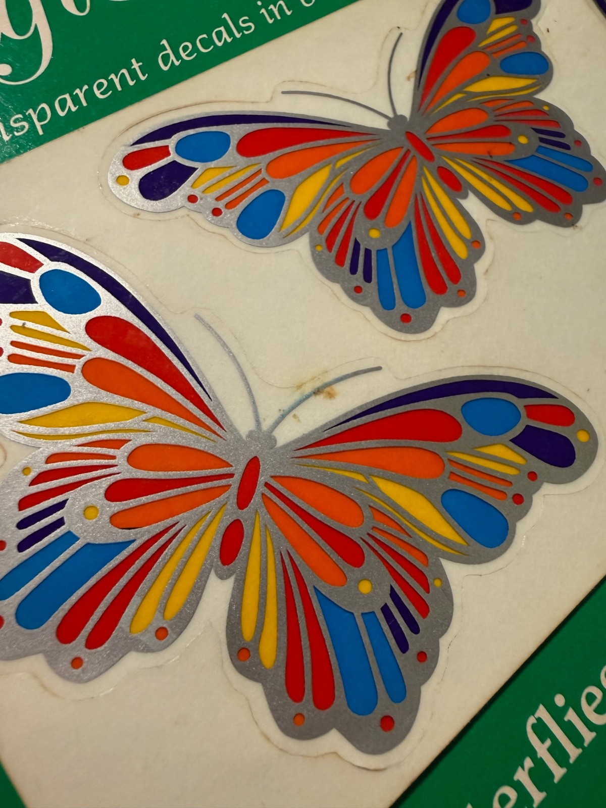 1979 Illuminations Rainbow Light Transparency Hummingbird/Butterflies Decals