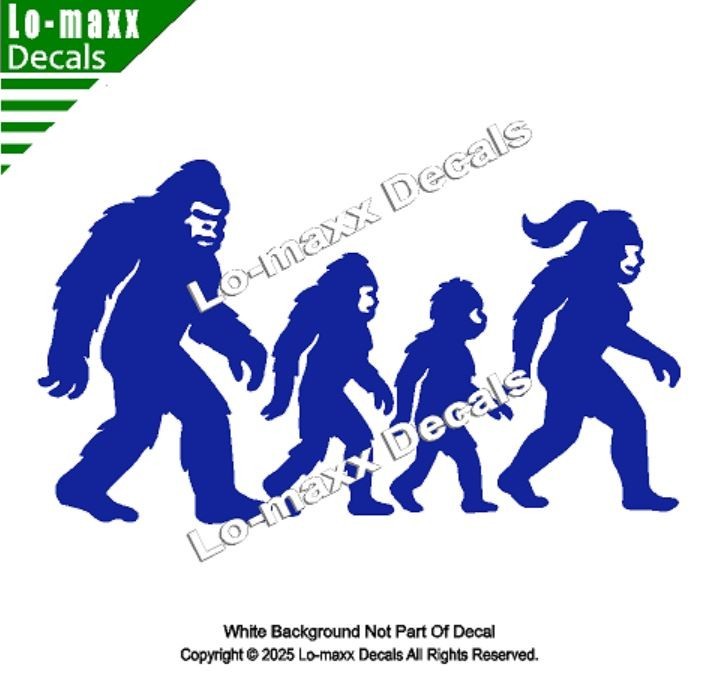 Bigfoot Sasquatch Family Vinyl Decal Die Cut Sticker for Car Truck SUV Window