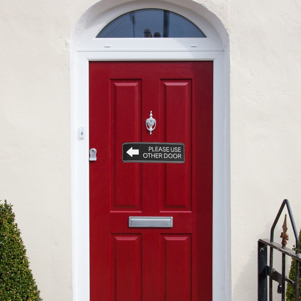 PVC Material 6Pcs Door Decor Please Use Other Door Sign Stickers for Indoor Use
