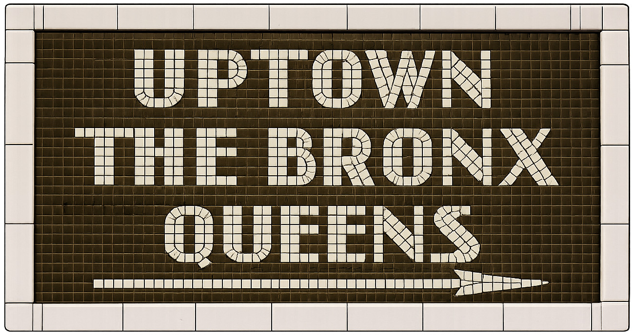 SUBWAY SIGN – THE BRONX UPTOWN – QUEENS – NEW YORK – MTA – STICKER – DECAL