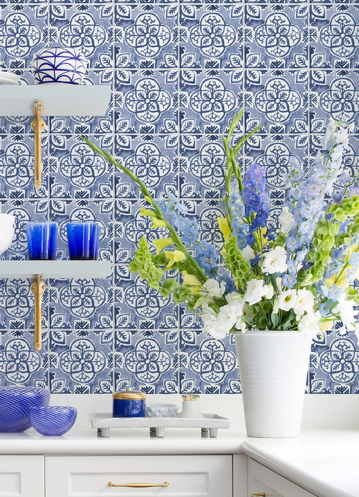 Caeli Peel & Stick Wall Tiles, Blue