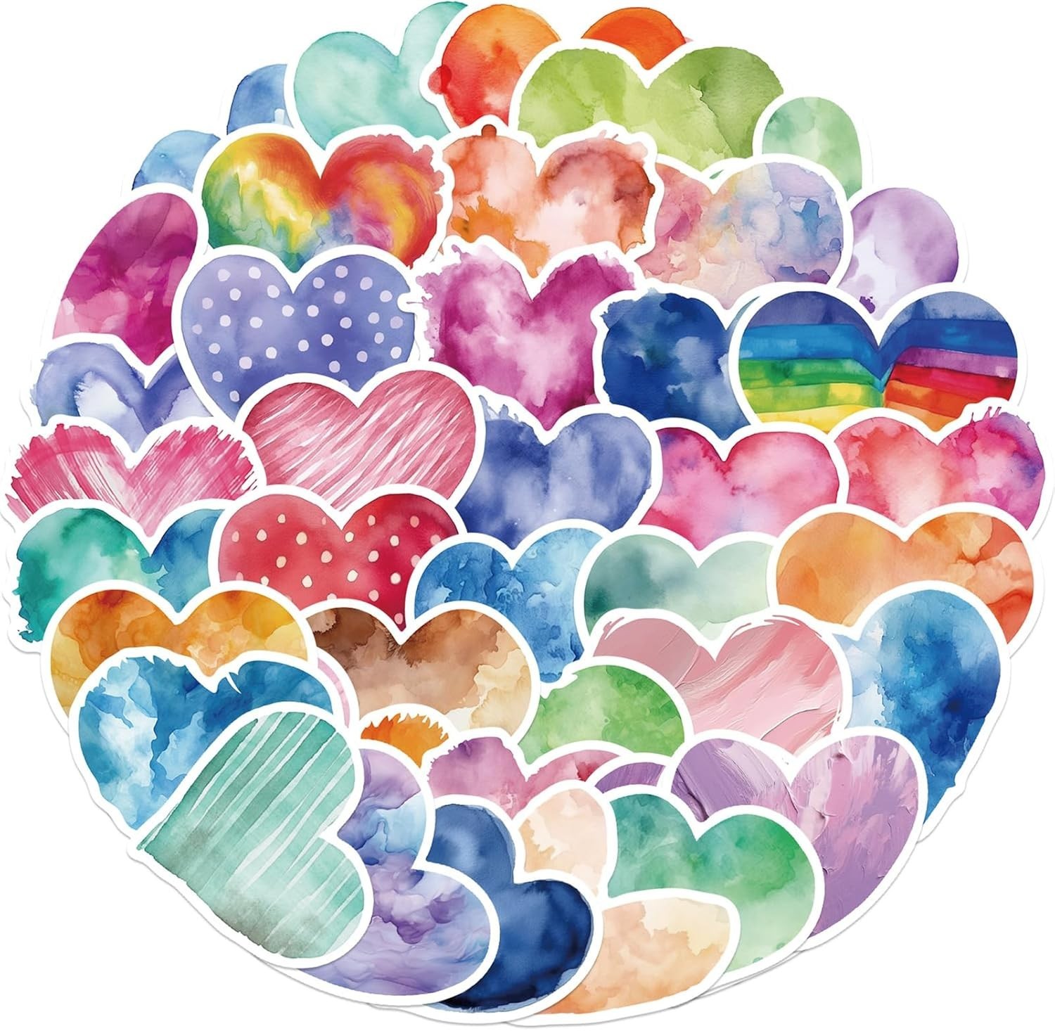 50pcs Love Heart Stickers for Teens Adults Kids Vinyl Waterproof Colorful Hea…