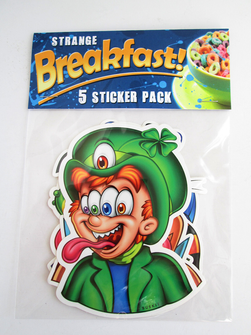 Pop Art 5 Stickers Pack Cereal Characters Strange Breakfast Laptop Bumper Glass