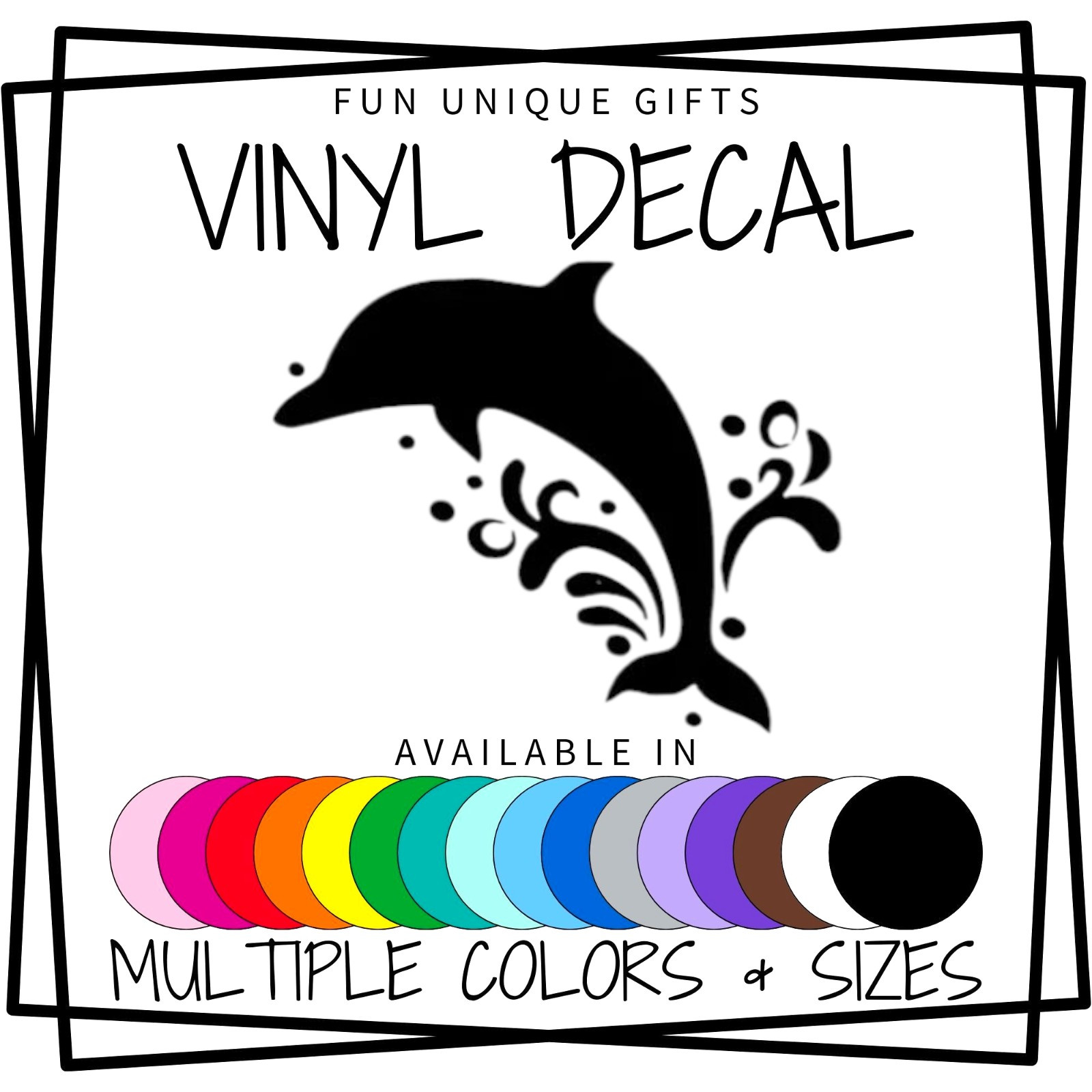 Dolphin Vinyl Decal Sticker -Multiple Colors & Sizes- FREE SHIPPING