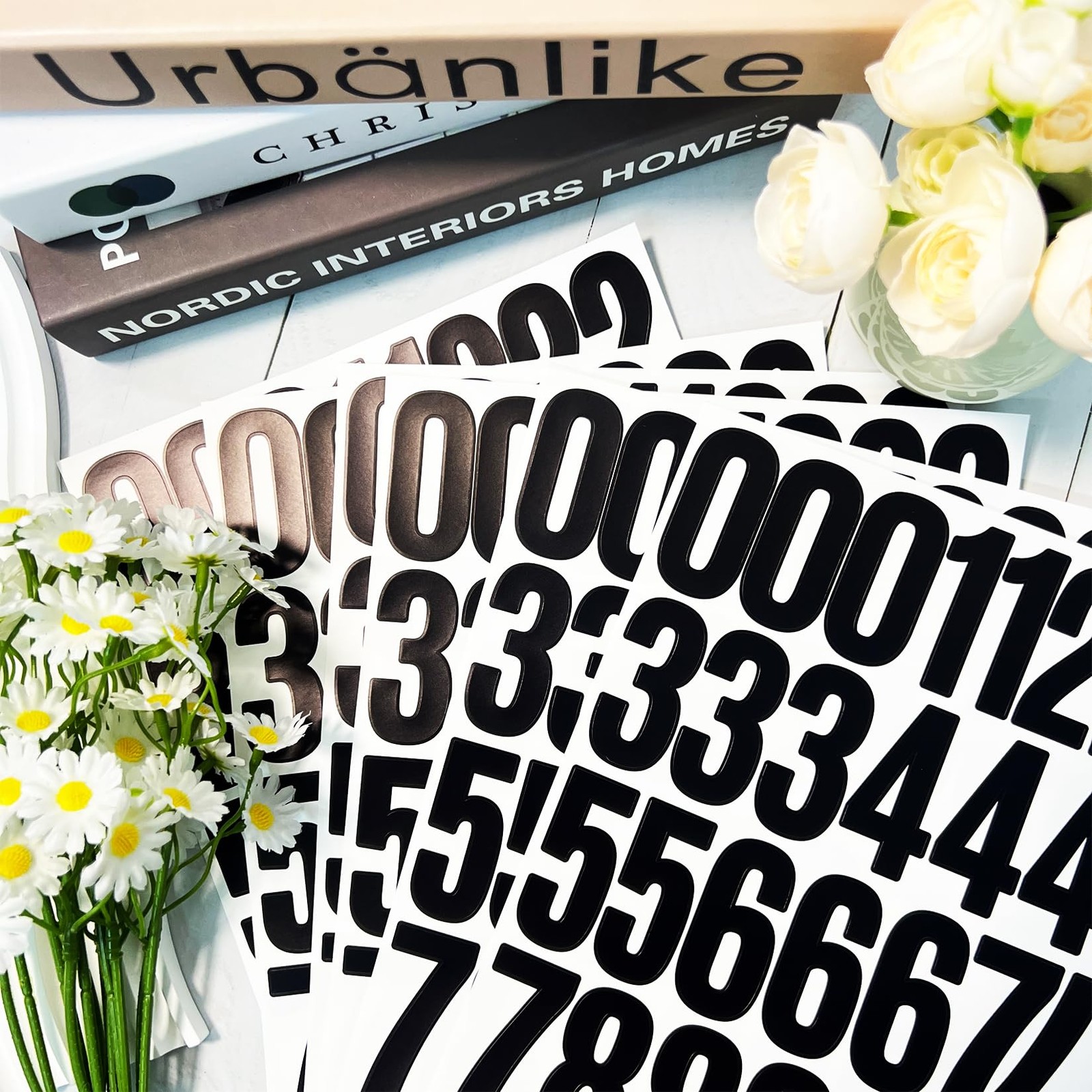 240 Numbers,2-Inch Self-Adhesive Vinyl 0-9 Number Decals 2 INCH, Black