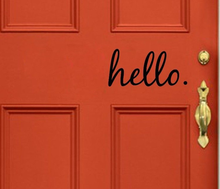 Hello – Wall Vinyl Decal Sticker Family Kids Room Door Lettering Welcome Home