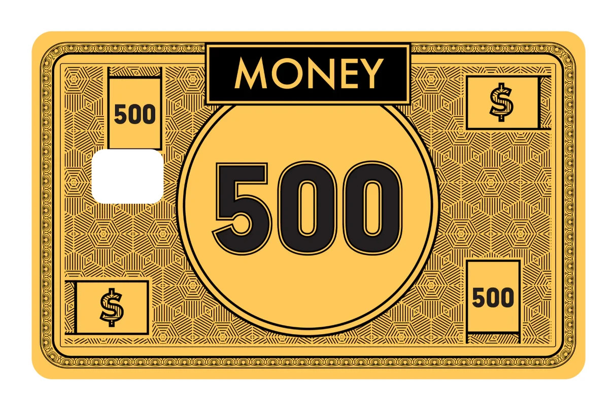 High Denomination Novelty Currency Card Skin 4 Pack Fictional Money Luxury Decal