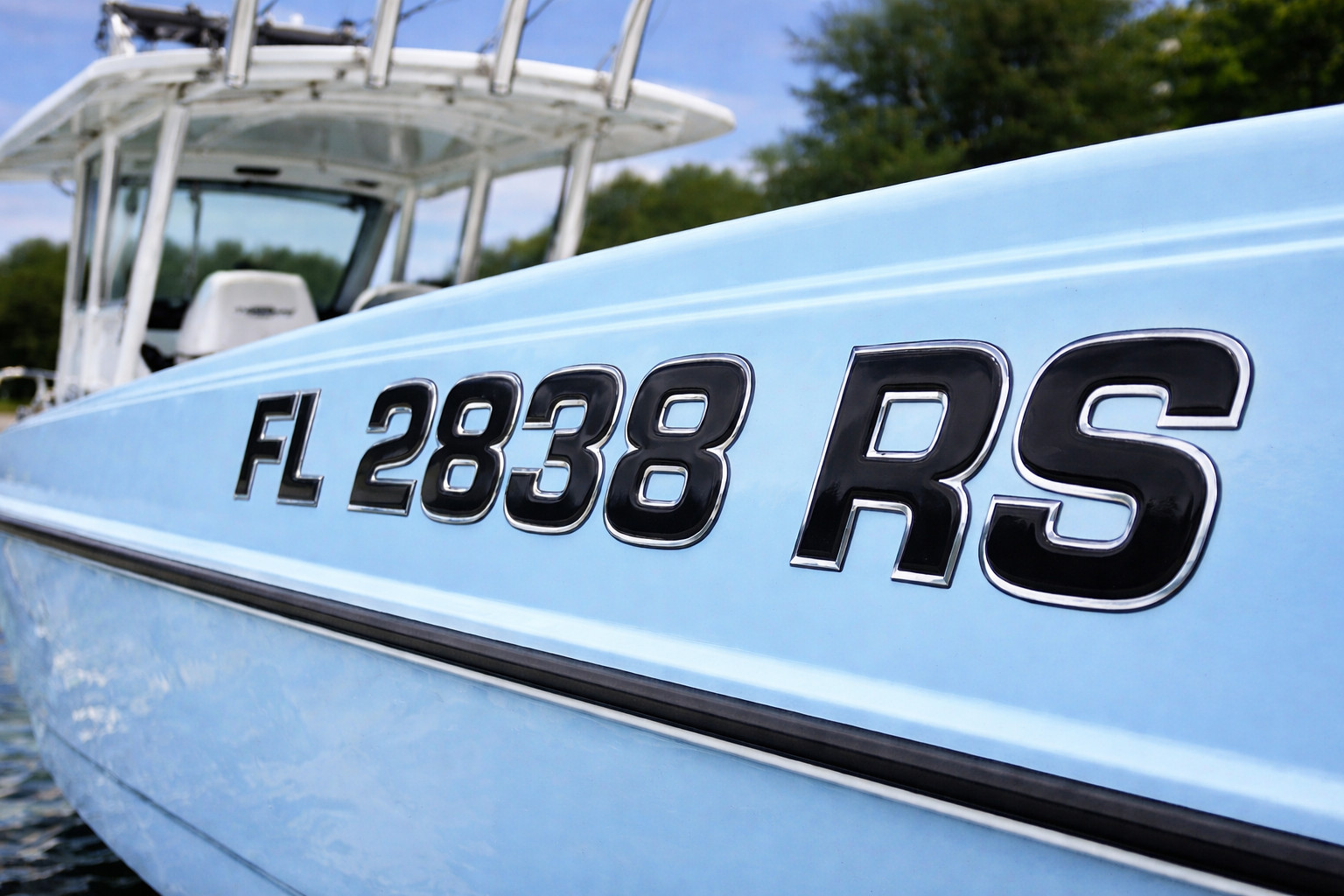 RAISED 3D BOAT REGISTRATION NUMBERS 3” DOMED MARINE DECALS NOT VINYL