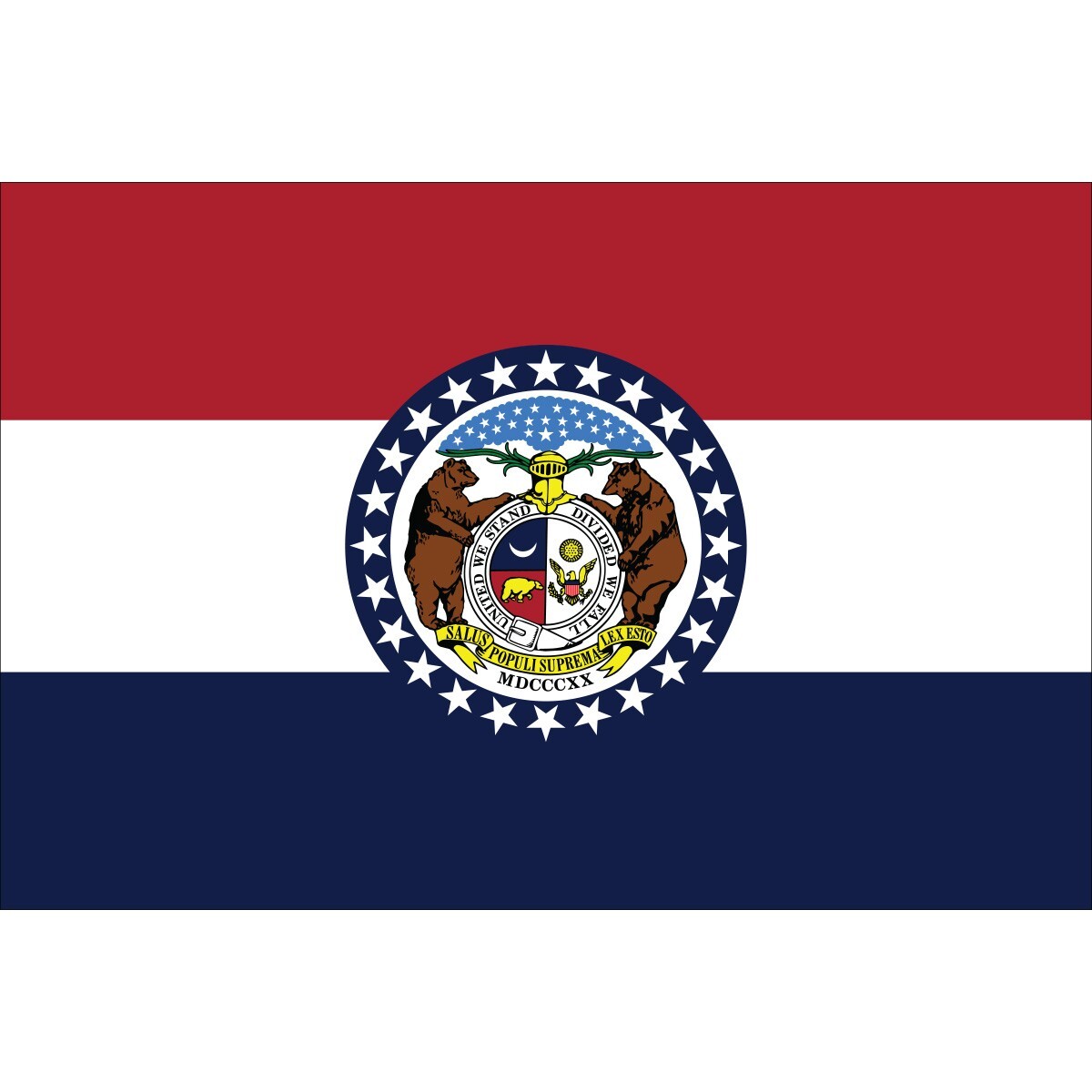 Missouri state flag sticker weatherproof bumper vinyl decal