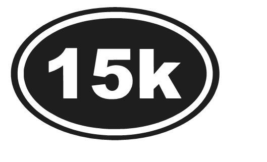 15K MARATHON OVAL VINYL DECAL STICKER SPORTS RUNNER LAPTOP CHOOSE SIZE/COLOR