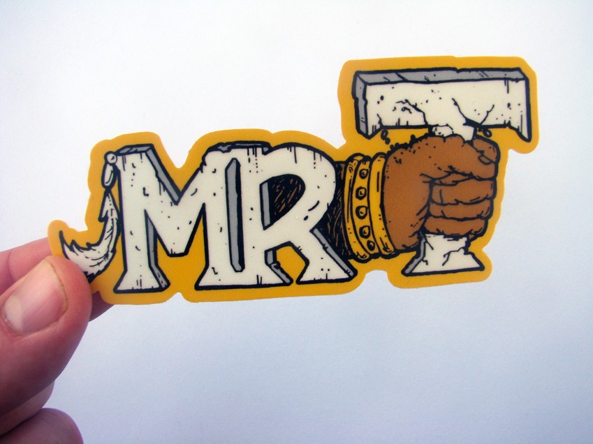 Mr. T Crushing Hand Logo 4.3" Vinyl Sticker 80s TV Decal Skateboard A-Team