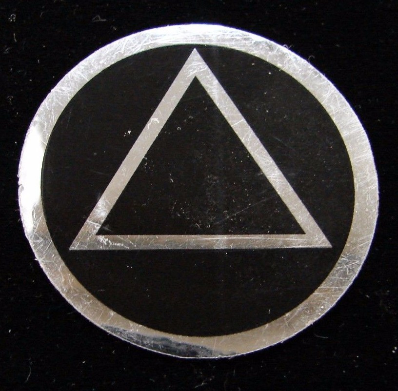 Alcoholics Anonymous AA Symbol Decal 3" Round Window Bumper Sticker Sober Token