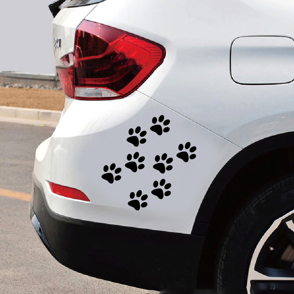 24Pcs Cat Footprint Decal Auto Body Sticker Car Body Sticker Car Window Decal