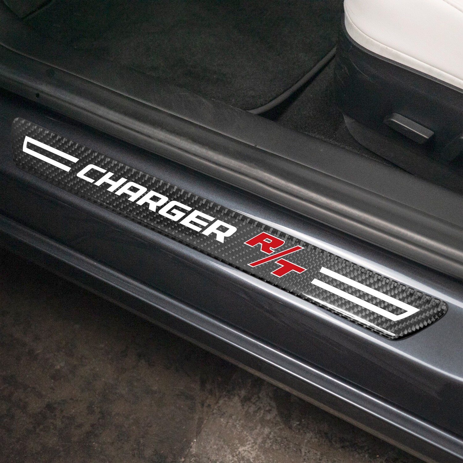 Dodge Charger R/T Real Carbon Fiber 4 Pcs Door Sill Kick Plates