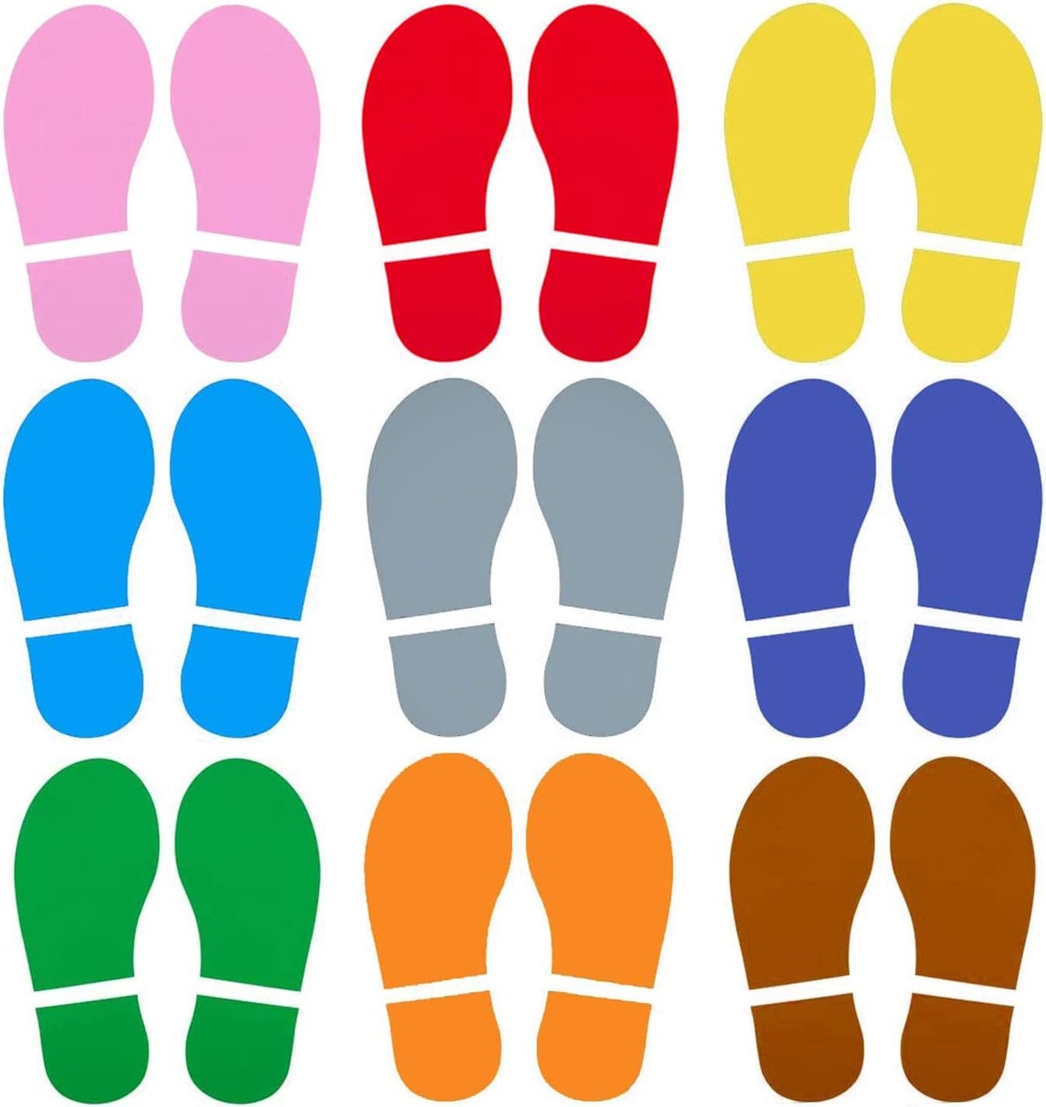 45 Pairs 90 Prints Kids Shoes Decals 8 Inch Footprint Stickers PVC Classroom …