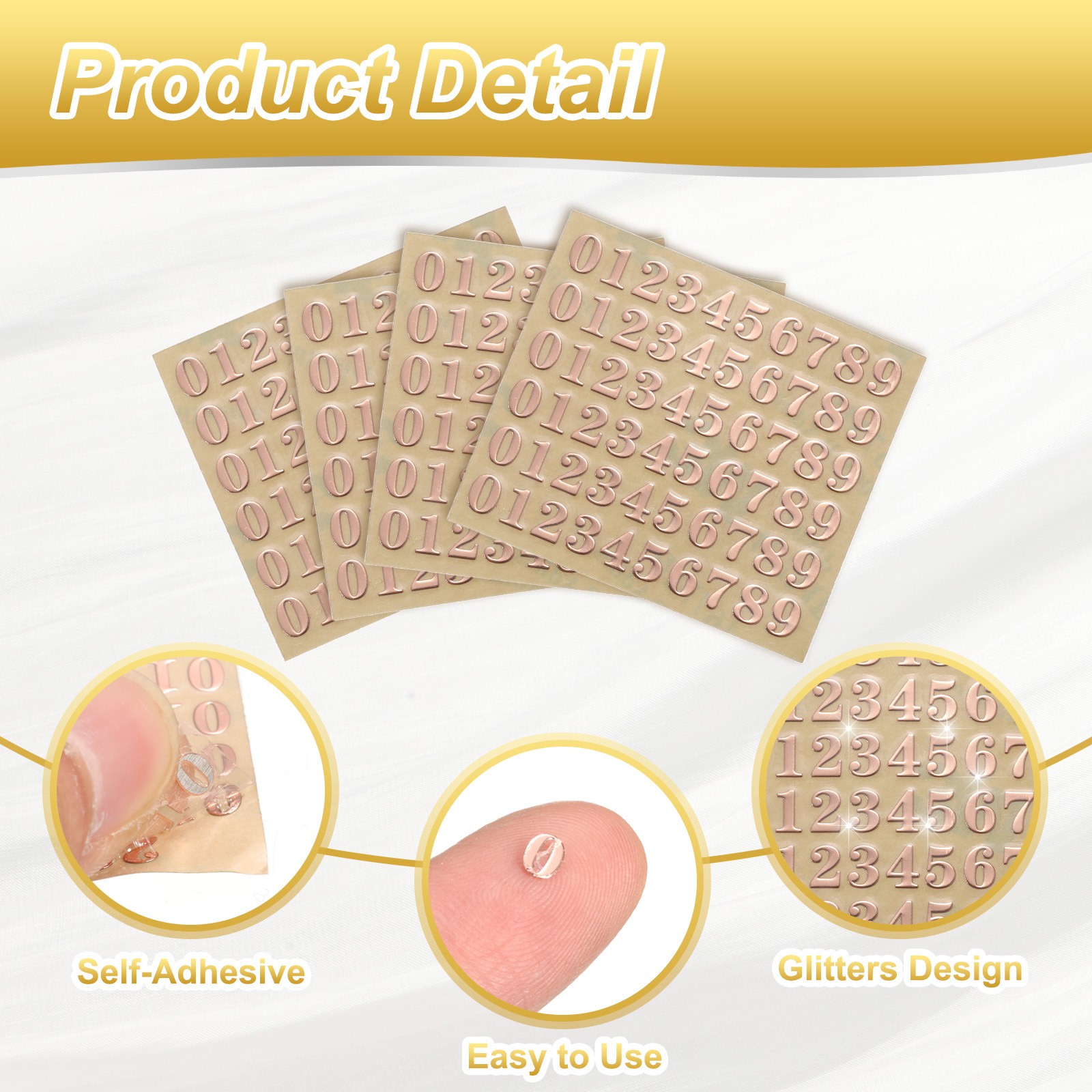 6Sheets Letter Stickers 0.35"Letter Alphabet Stickers(Rose Gold,Lowercase)