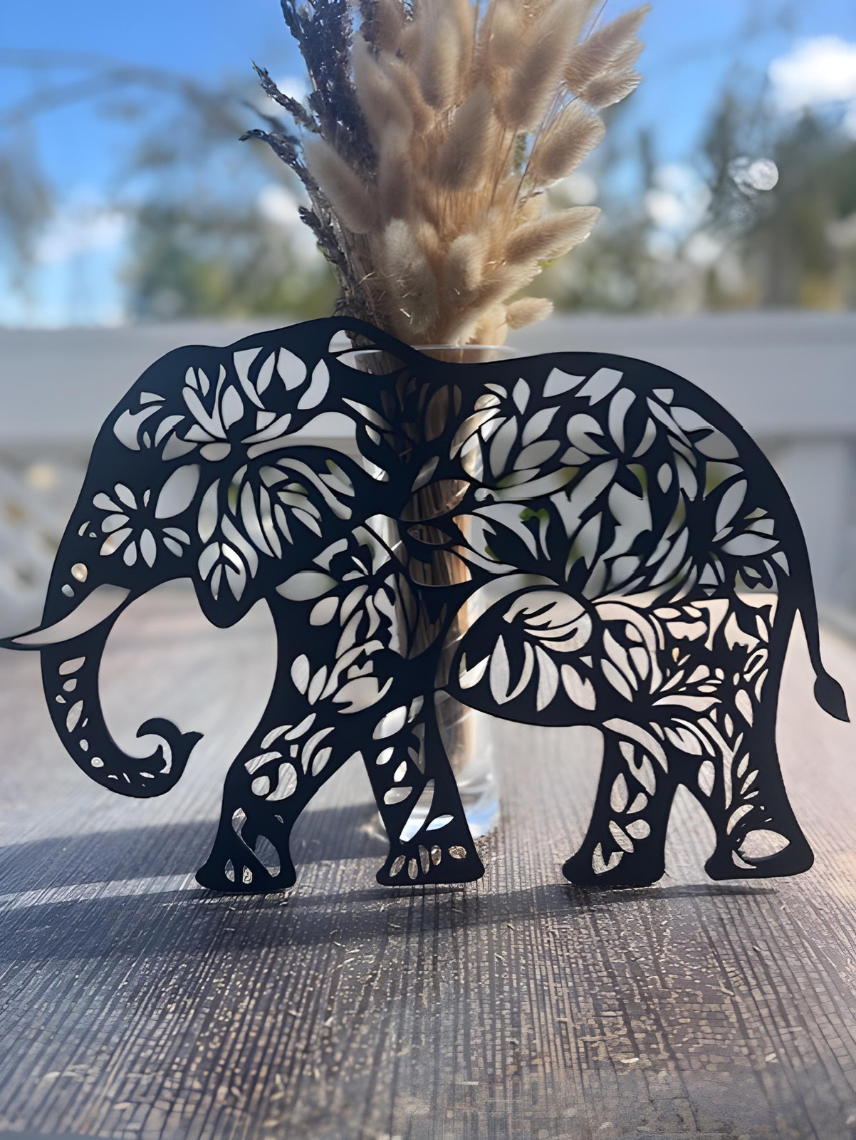 Modern Elephant Laser-Cut Wall Décor Minimalist Solid Color Wall Art