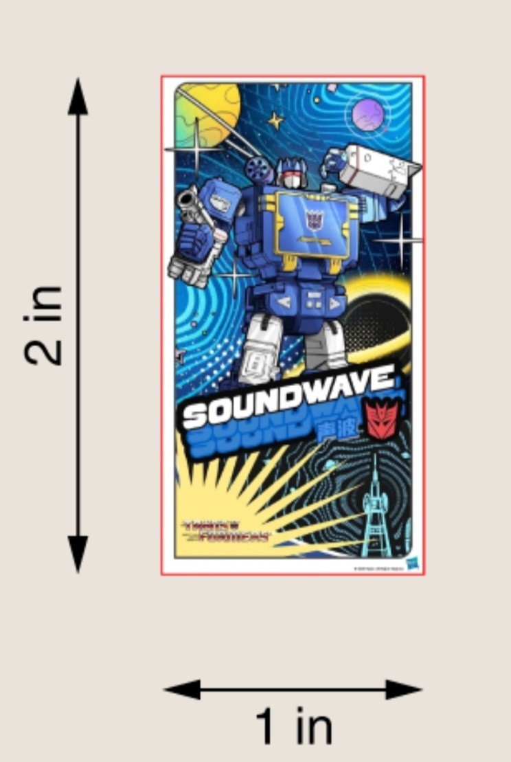 TRANSFORMERS STICKER X SOUNDWAVE VYNIL HIGH-GLOSS STICKER X 2X1 INCH STICKER X