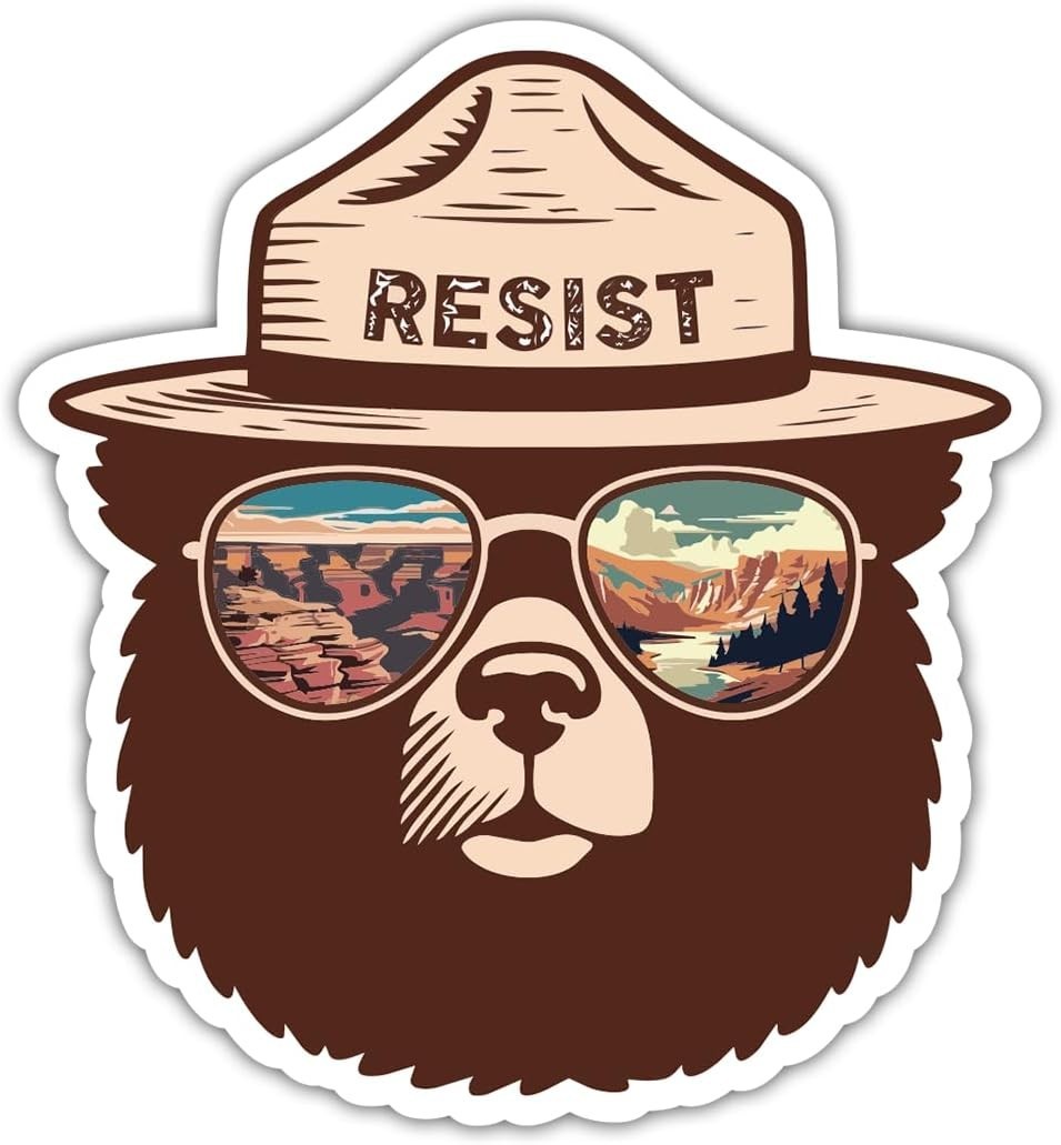 Funny Forest Bear Resist Camping Vinyl Decal Car Truck Bumper Sticker 4.6"x5"