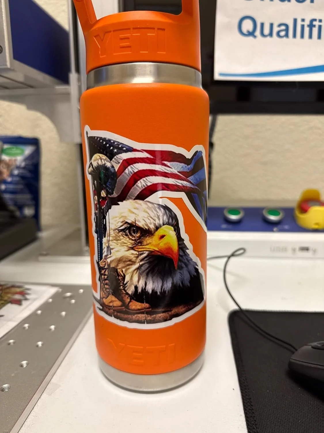 2 PCS Bald Eagle American Flag Sticker – 5 Inch Patriotic Vinyl Decal for Car, B
