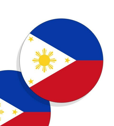 Philippine Flag Stickers Flag Decals Vinyl Stickers Round Set of 4 Philippines
