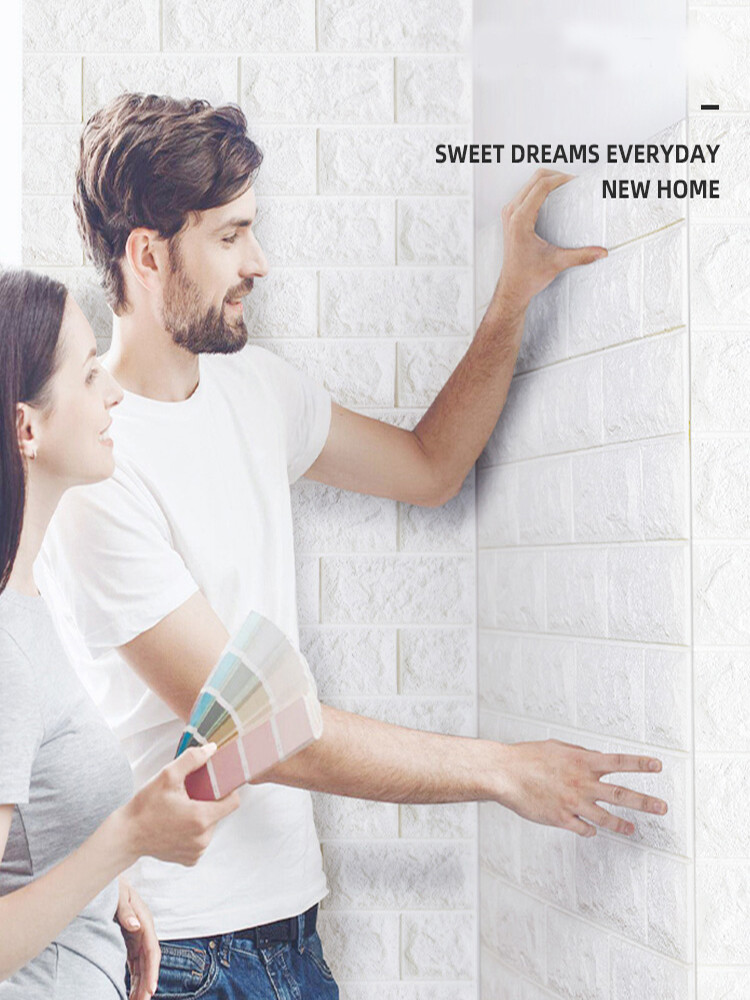 3d Wall Decor Brick Foam DIY Adhesive Self Stickers Room Home Wallpaper Embossed