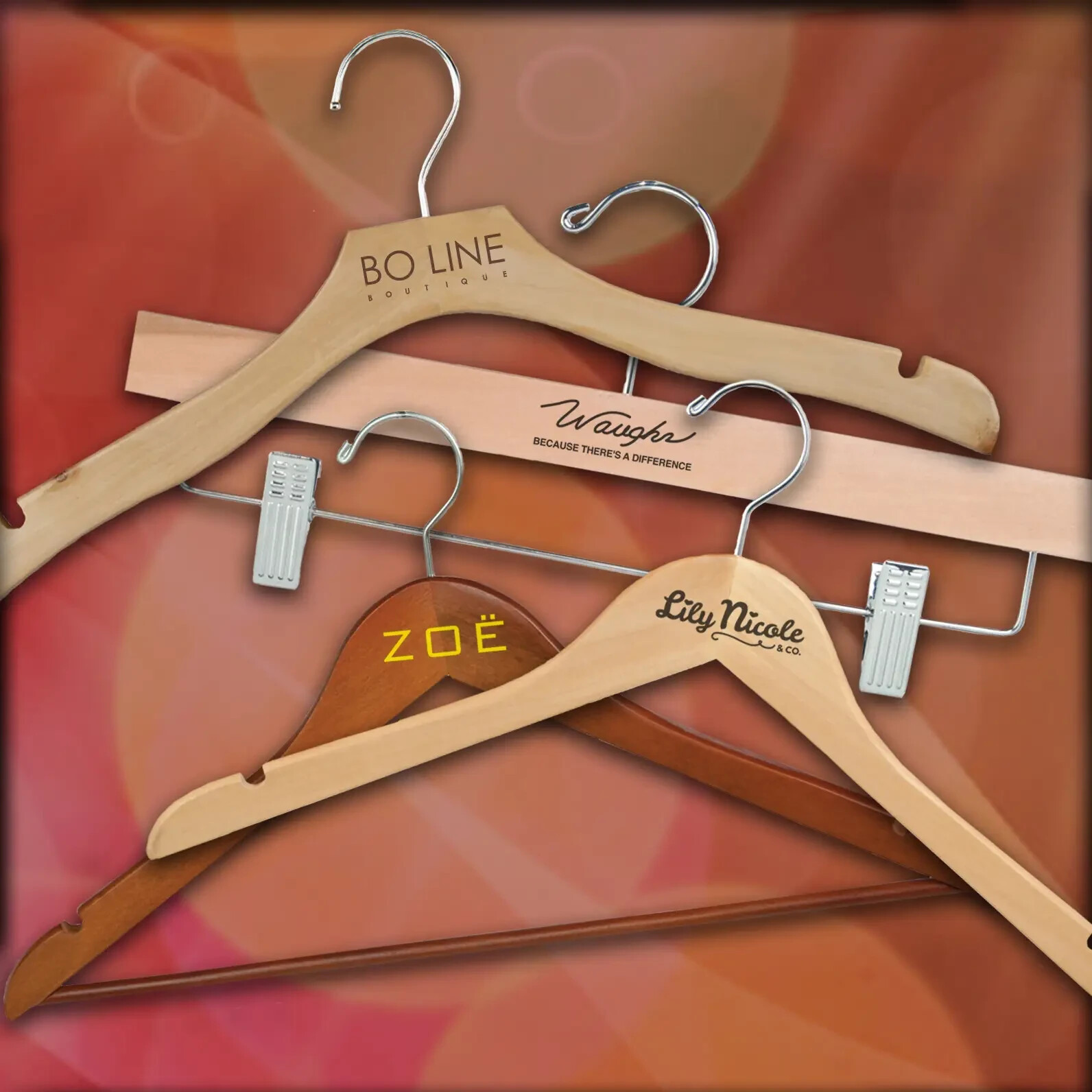 17" Long Wooden Wishbone Hanger Pants Bar Natural Metal WH1731BNC (Pack of 100)