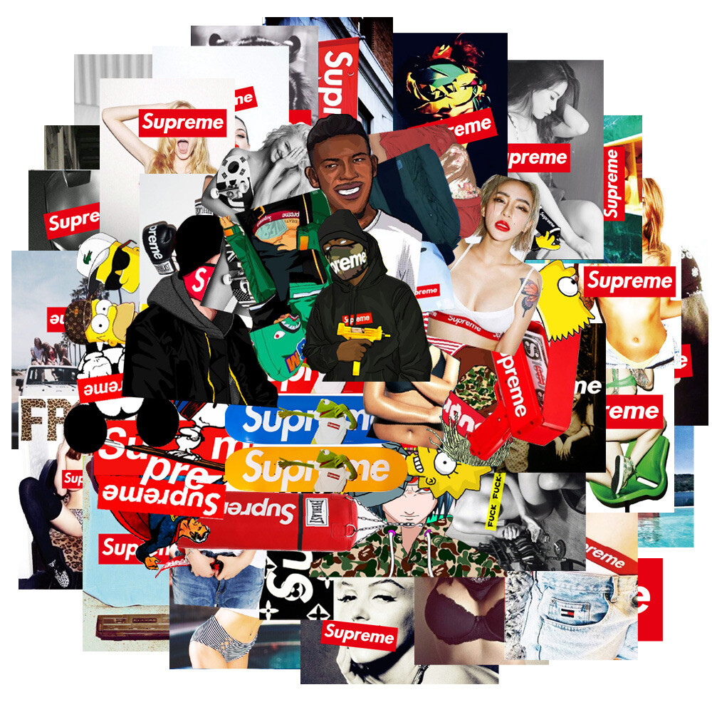 UK 50PC Fashion Graffiti Stickers Brand LOGO Laptop Skateboard Car Luggage Decal