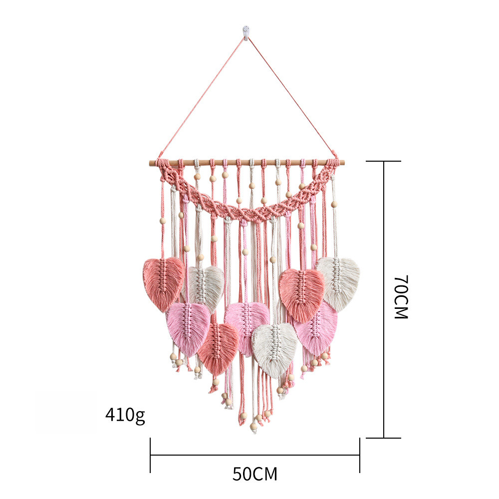 for Nordic Style Leaf Tapestry 50x70CM Hand Woven Cotton Wall Hanging Decor