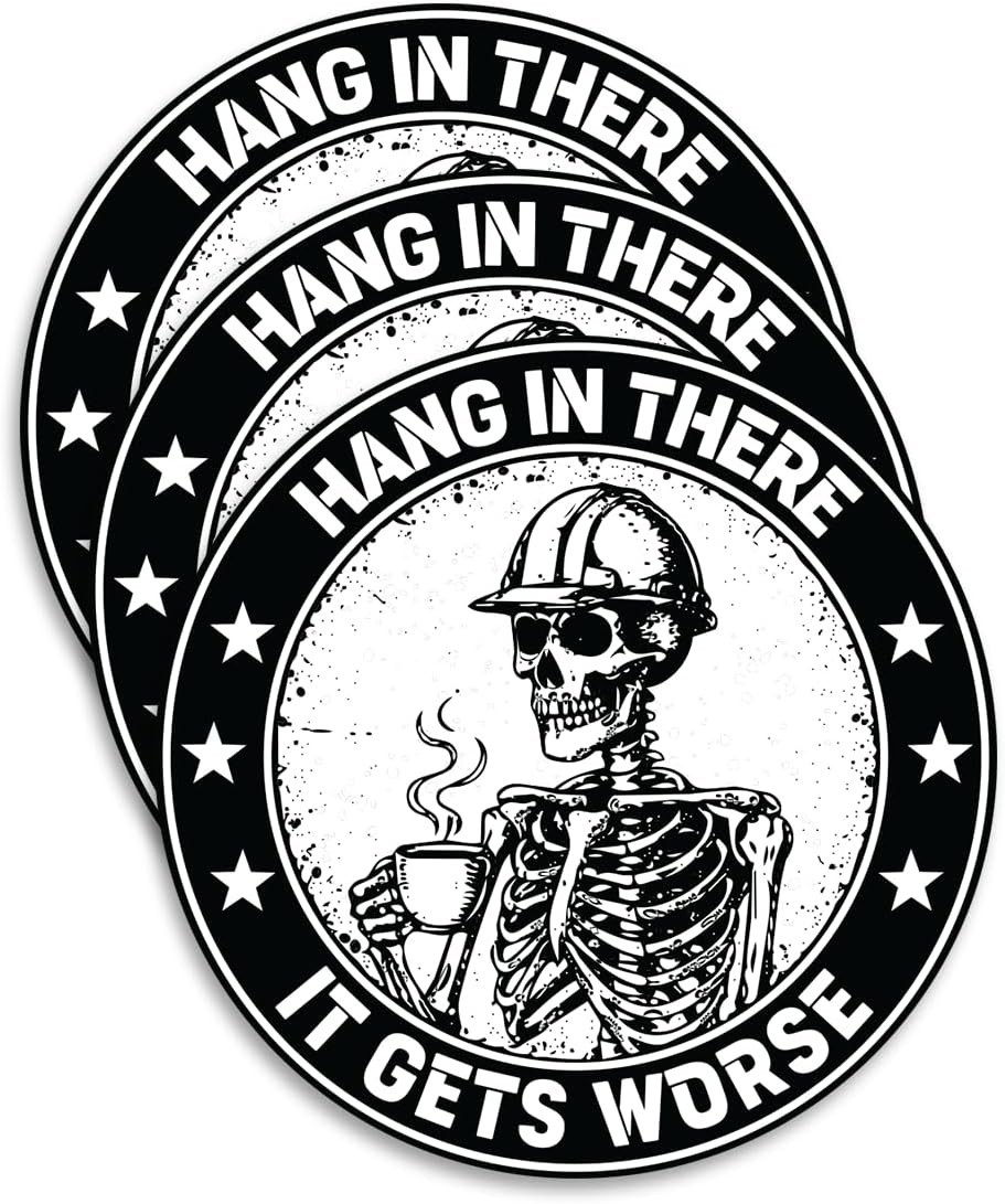 Funny Skeleton 3" x 3" Sticker Vinyl Decal