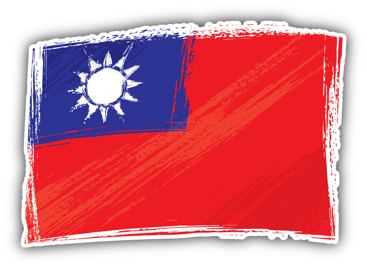 Taiwan Grunge Flag Car Bumper Sticker Decal