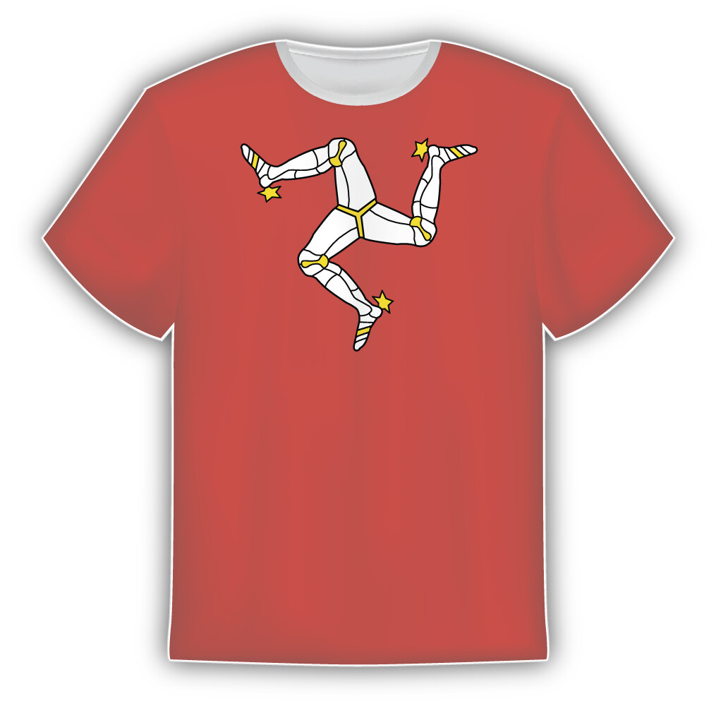 Isle Of Man Flag Sticker In The Form Of T Shirt Vinyl Sticker Decal