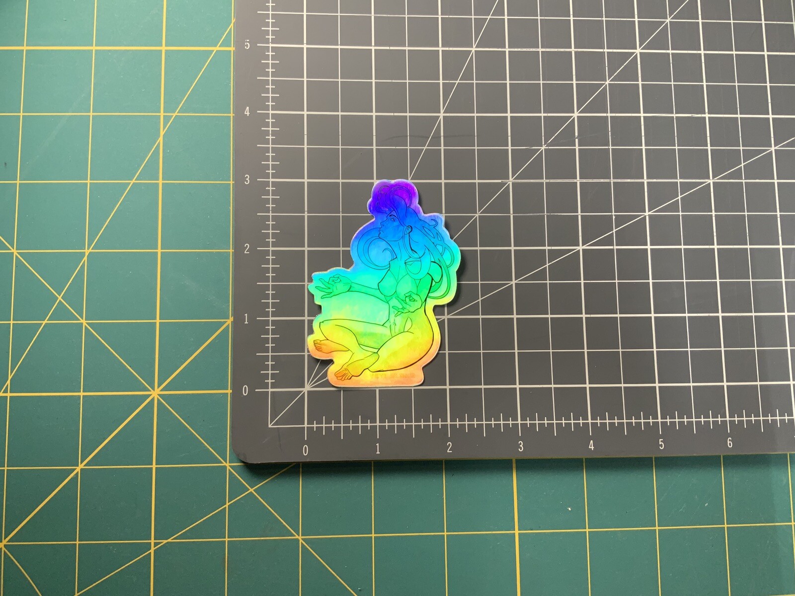 Meditate 3” Holographic￼ Vinyl Sticker Johnny Larson Street Art Mind Zen Spirit