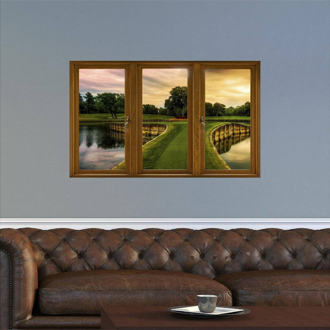 WindowScape Hole 17 at TPC Sawgrass Golf 3D Window Wall Decal Vinyl Sticker