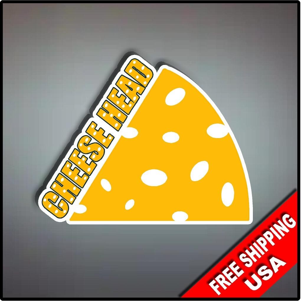 Cheesehead 4" Vinyl Decal Sticker Green Bay Wisconsion Car Window Laptop Wall