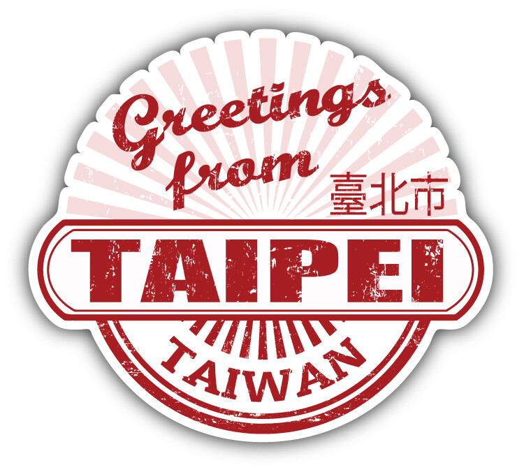 Taipei Taiwan Grunge Greetins Stamp Car Bumper Sticker Decal