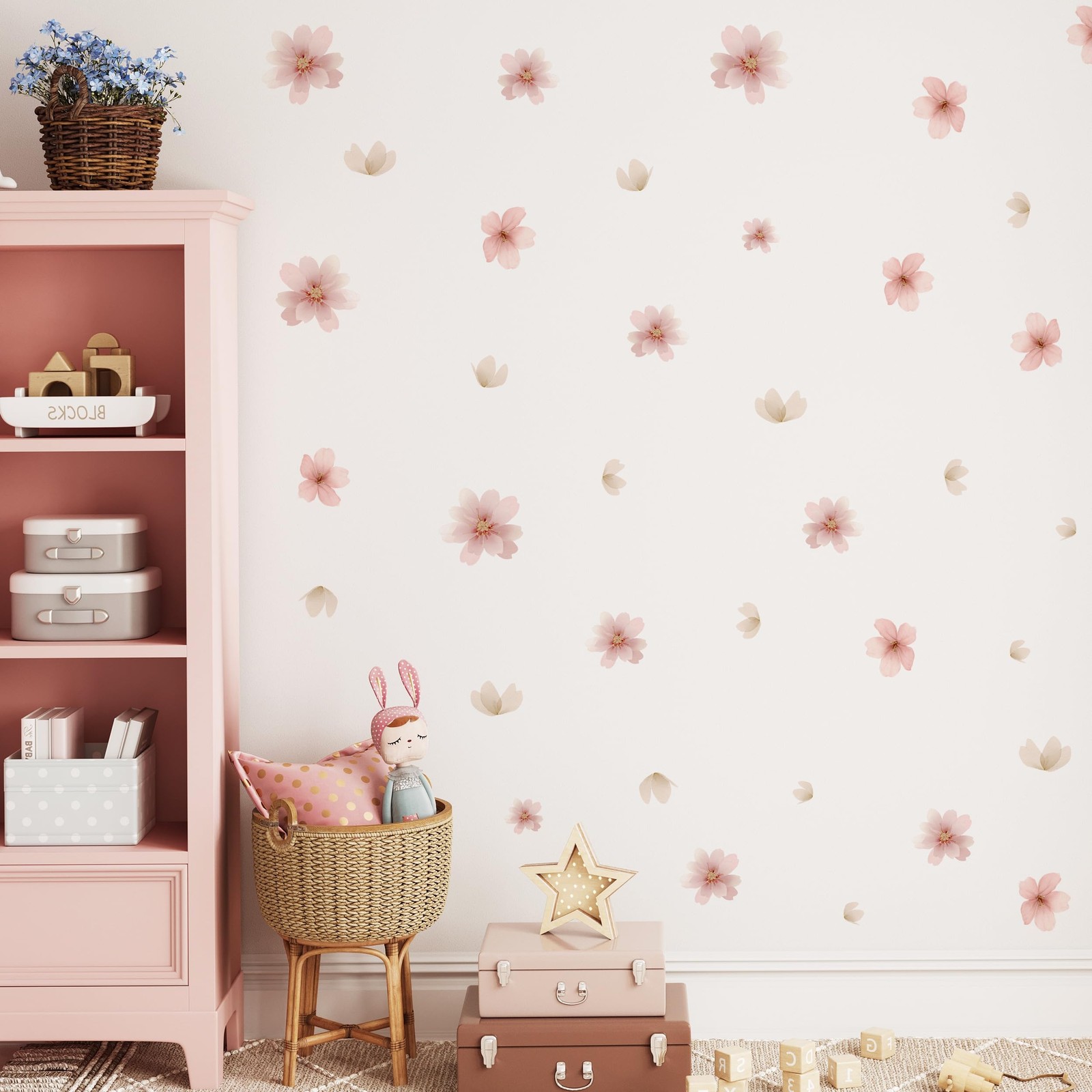 Flower Wall Decals – Peel and Stick Floral Flowers Wall Stickers,Removable Pi…