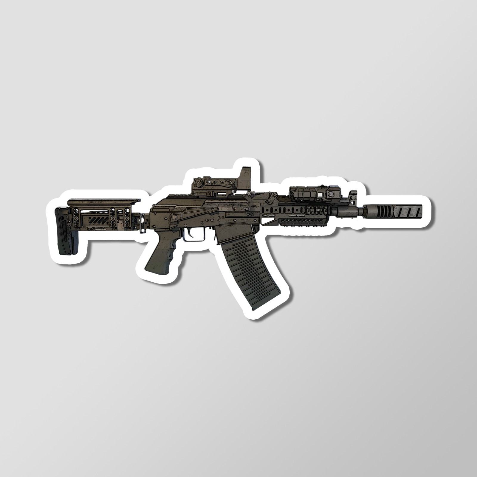 Saiga 12 Tactical Shotgun AK – Laptop Sticker Vinyl 4" Wide