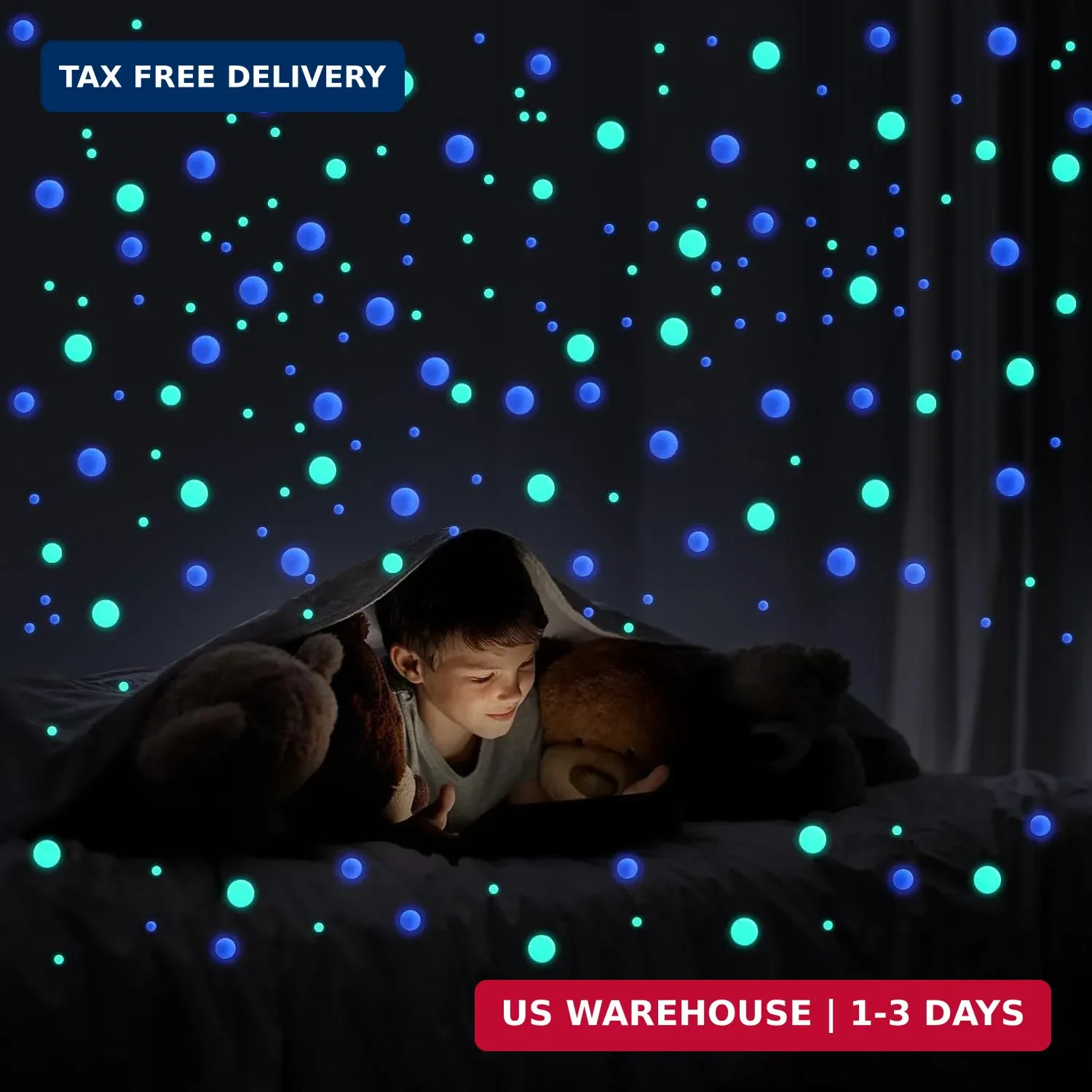 808 Pcs Glow in The Dark Stars for Ceiling, Glowing Stars Wall Decals, 3D Green