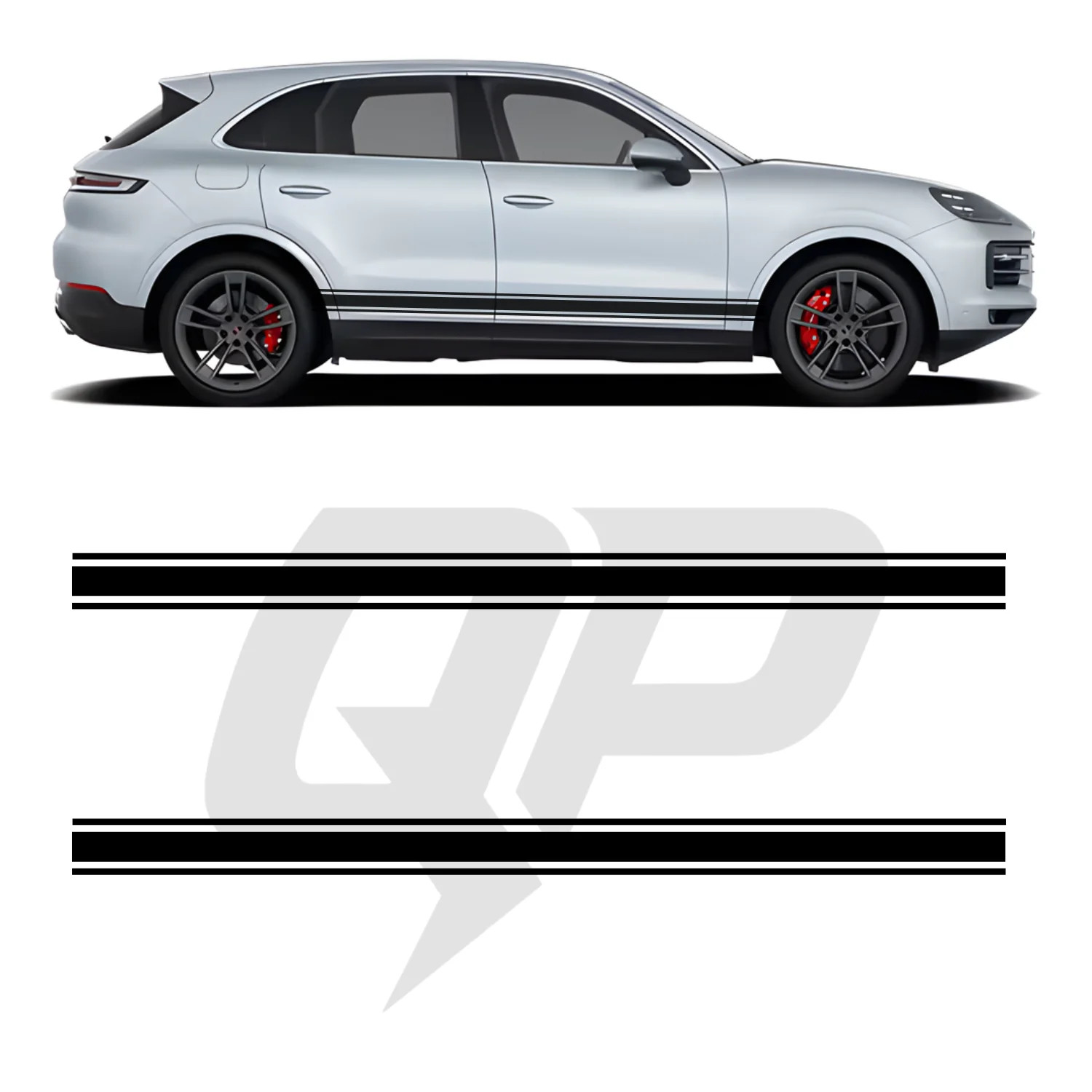Compatible With Porsche Cayenne Triple Side Stripe Decals – 3-Stripe Rocker Pane