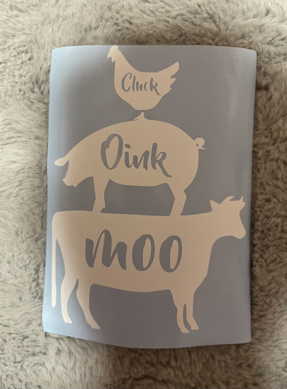 Farm animals Decal sticker 6×8" Kitchen Removable vinyl, Cow/Pig/Chicken decor