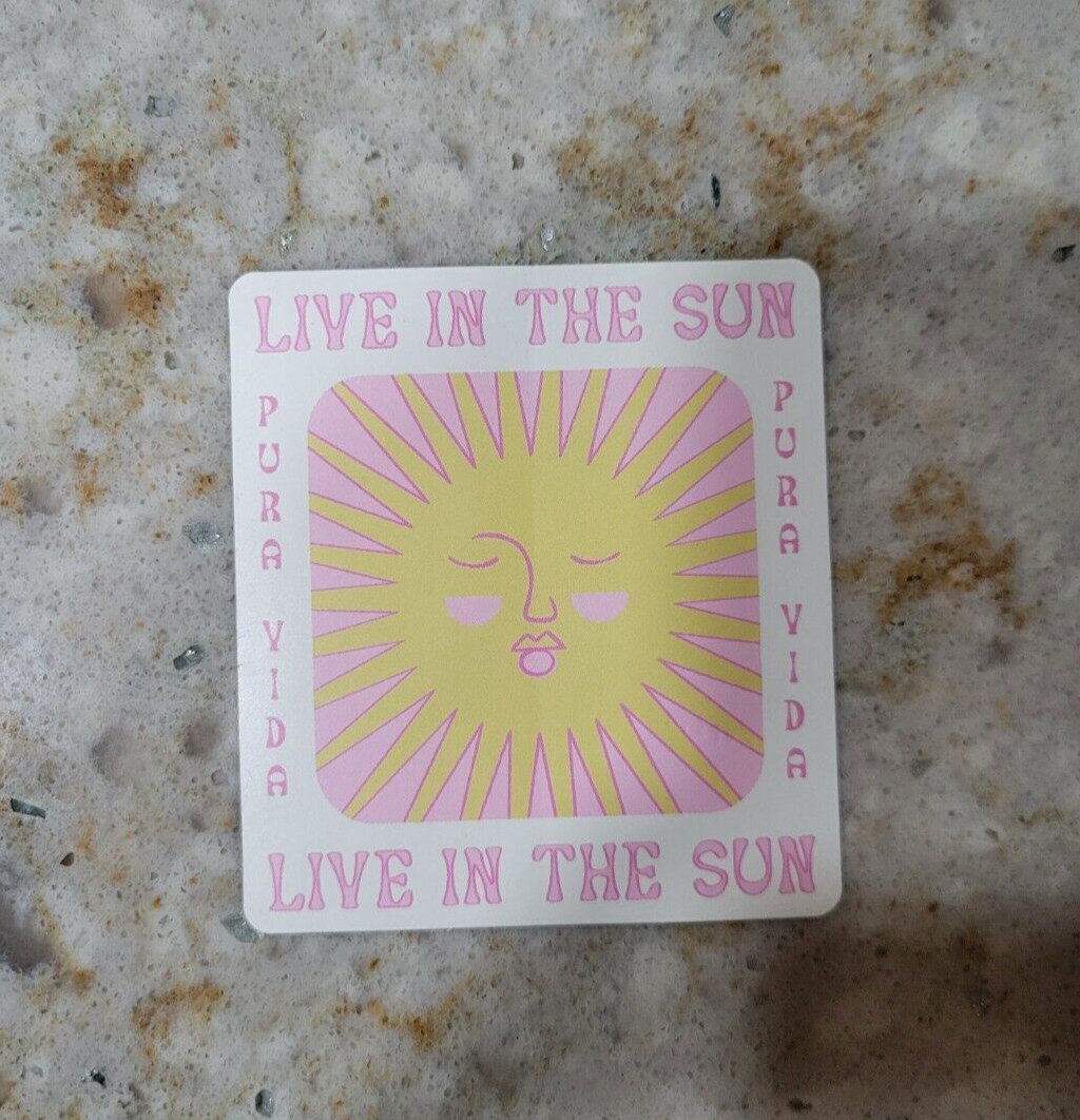 New Pura Vida June 2024 Monthly Bracelet Club Live in the Sun STICKER