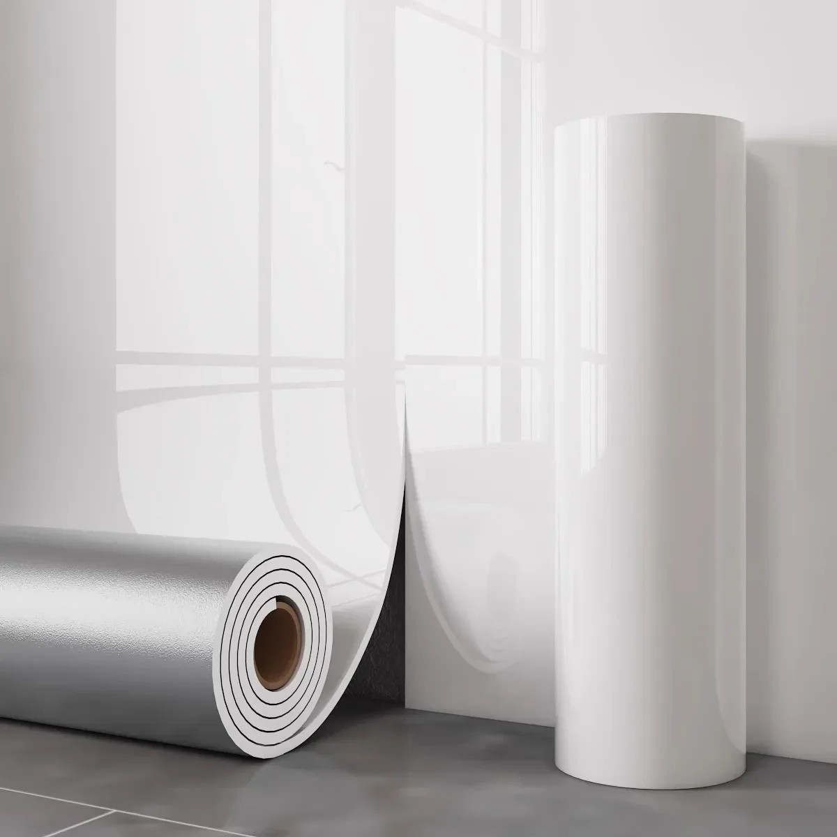 Thick Foam Marble Peel and Stick Wallpapers Waterproof White Gray Contact Paper