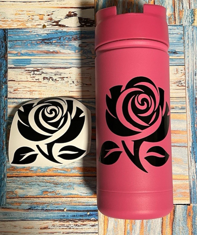 Tribal Rose Permanent Vinyl Decal – 4" Black – Decal Only