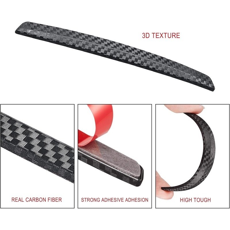 Universal Carbon Fiber Car Door Anti-Collision Strip Scratch Protector 4-Pack US